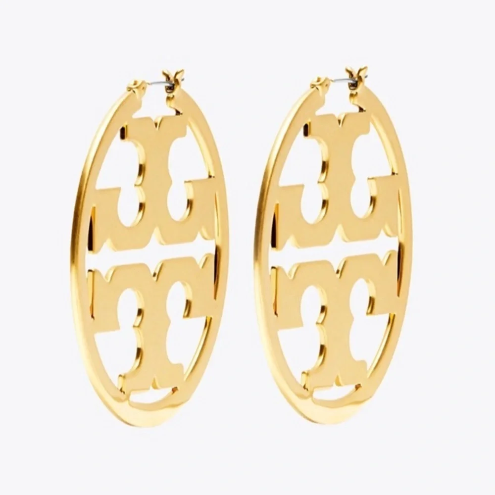 Tory Burch Authentic Miller Matte Gold Hoop Earrings